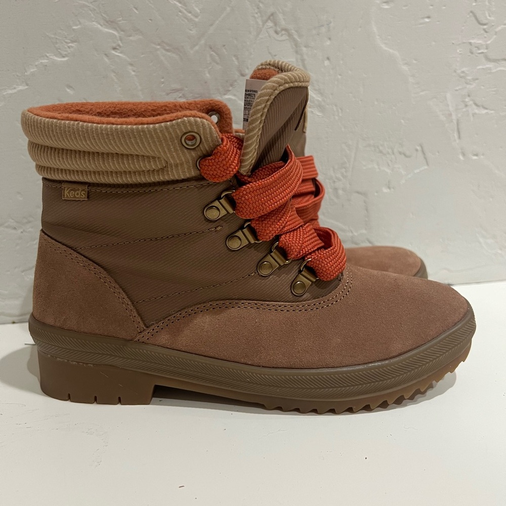 Keds Brown and Orange Ankle Boots with Rugged Design